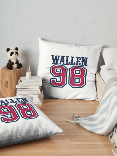 Morgan Wallen - 98’ Braves Throw Pillow Official Morgan Wallen Merch