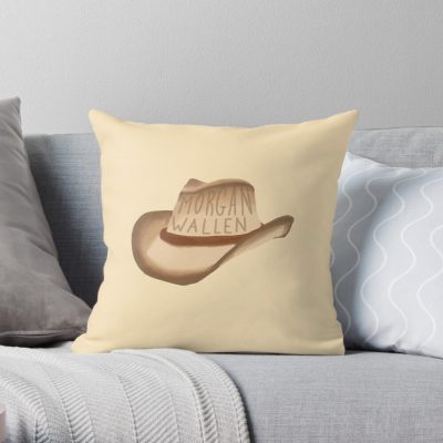 Morgan Wallen Cowboy Hat Throw Pillow Official Morgan Wallen Merch