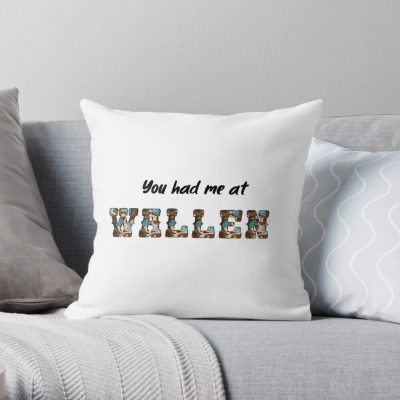 You Had Me At Wallen Sticker Throw Pillow Official Morgan Wallen Merch