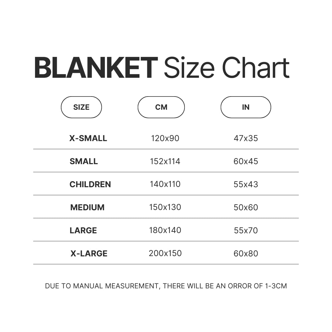 Blanket Size Chart - Morgan Wallen Store