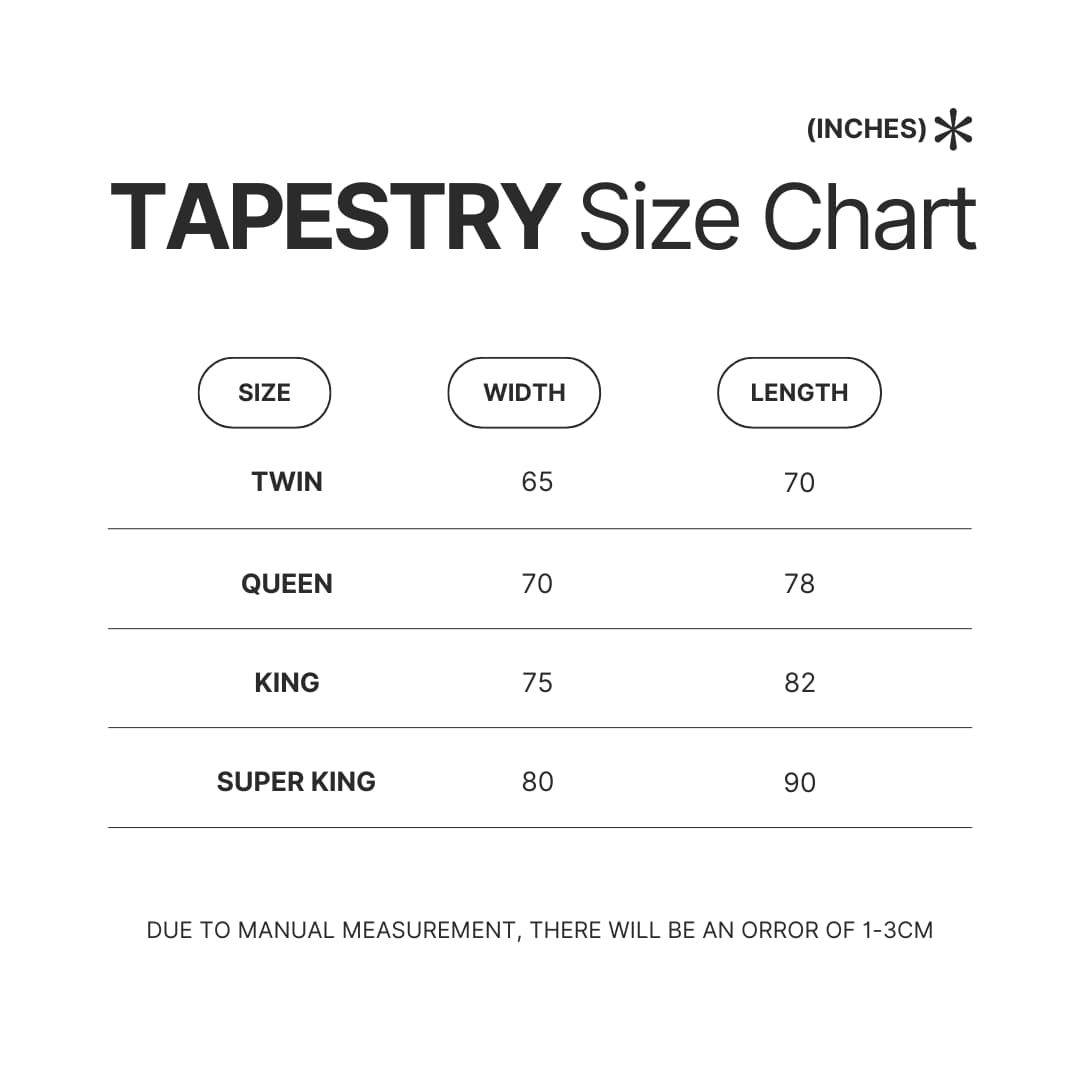Tapestry Size Chart - Morgan Wallen Store